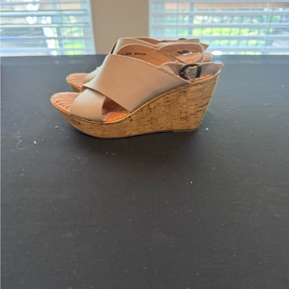 Born Cream Wedge Sandals - Picture 2 of 4